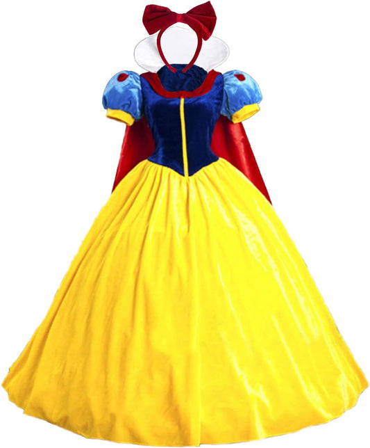 Halloween Classic Deluxe Princess Costume Adult Queen Fairytale Dress Role Cosplay for Kids Adult