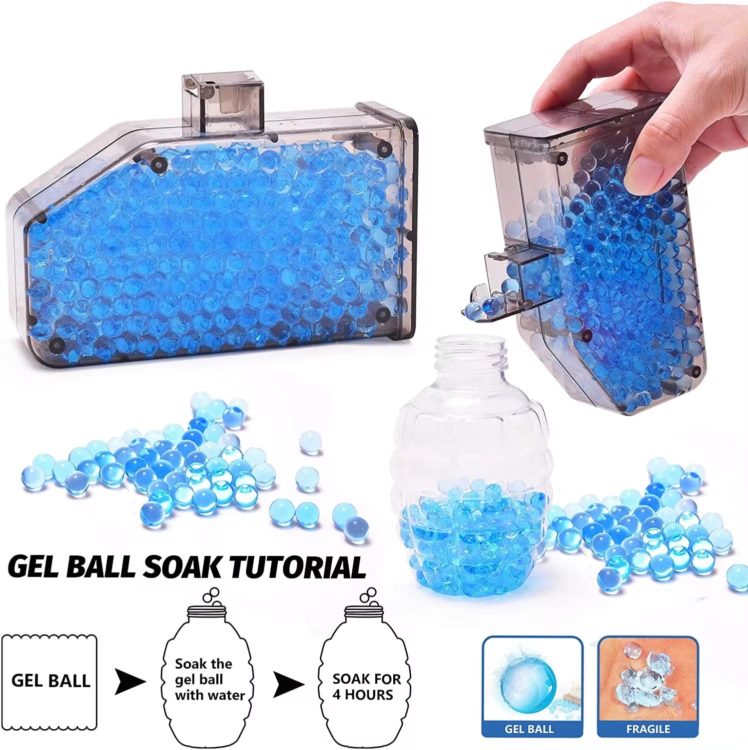 GEL Electric Ball Blaster, Rechargeable Battery, Automatic, Outdoor Games Toys for Activities Team Game M249