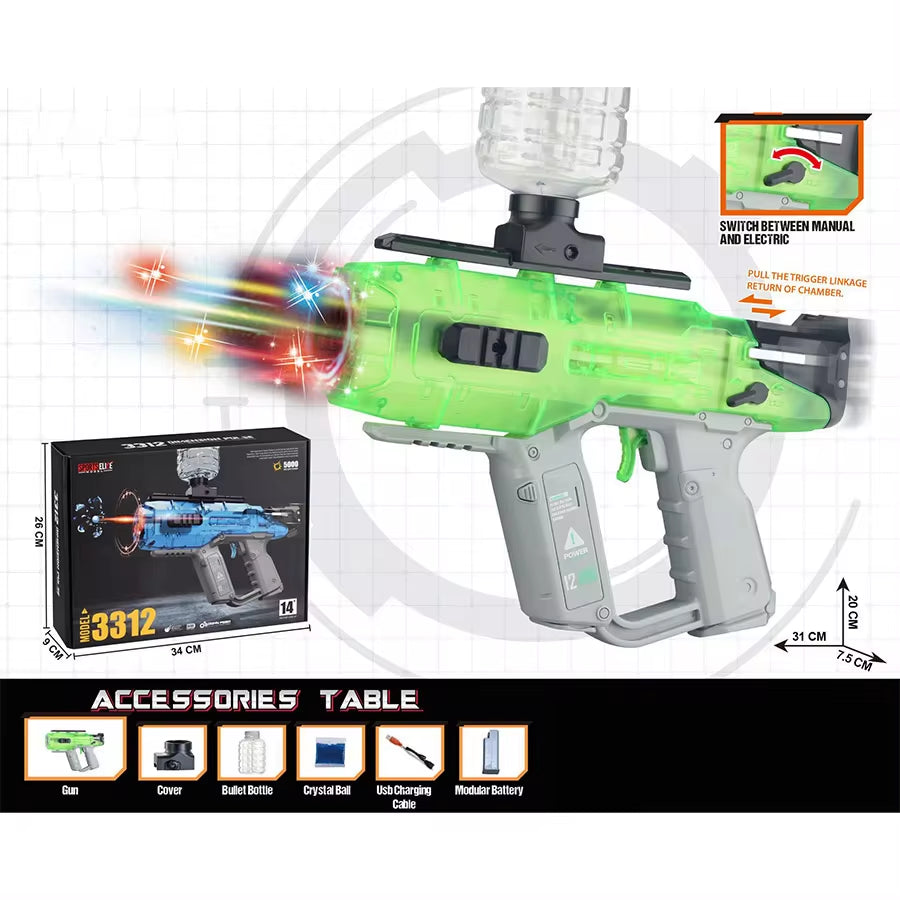 GEL Electric Ball Blaster, Rechargeable Battery, Automatic, Outdoor Games Toys for Activities Team Game M249